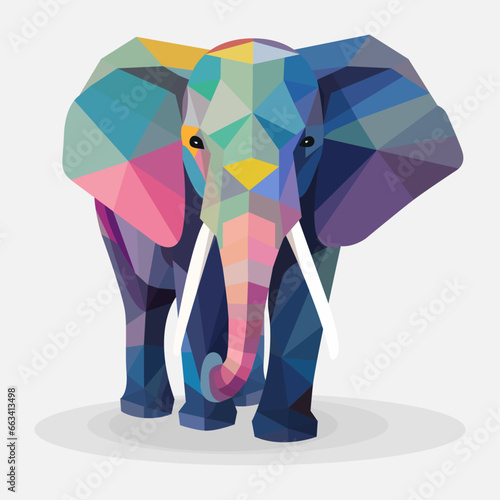Illustration of a colorful elephant 