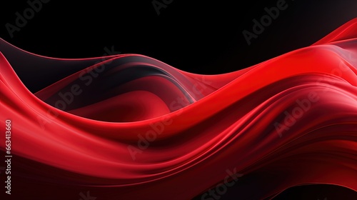  a red and black background with a wavy design on it. generative ai
