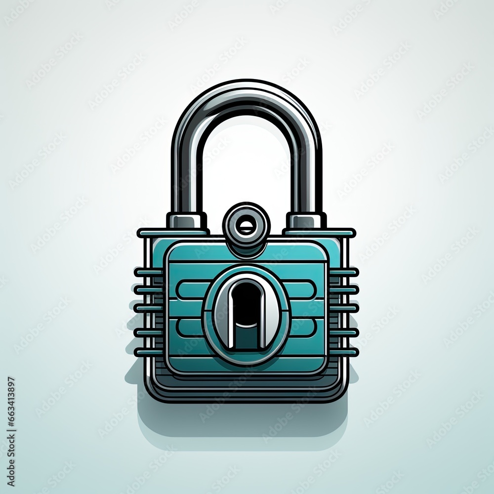 Flat lock icon isolated on white background Flat lock icon isolated on white background