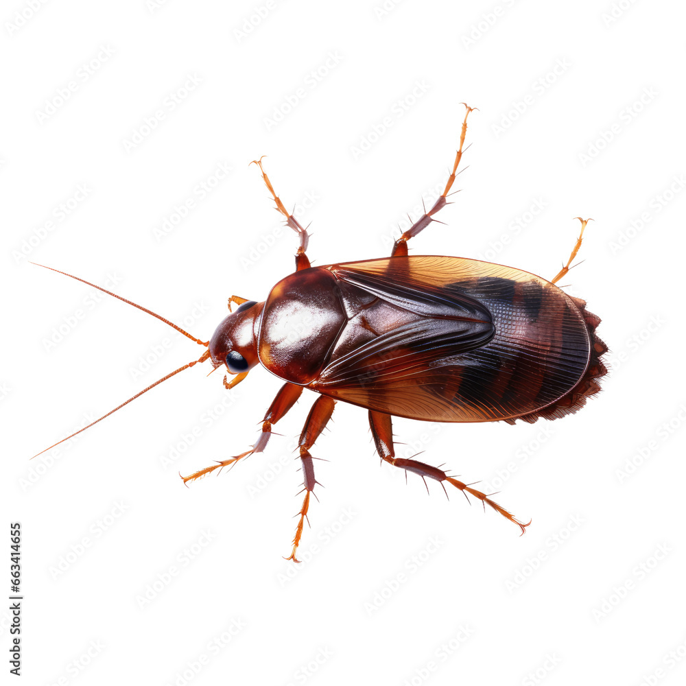 Cockroach on transparent background - obrazy, fototapety, plakaty 