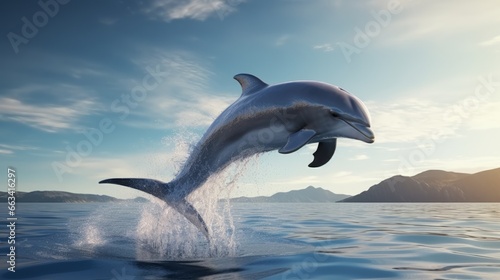 Bottlenose dolphin in sea © mattegg