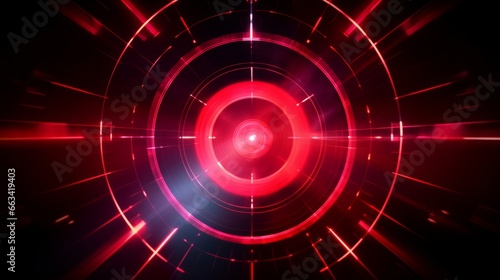 Target with a Missed Bulls-Eye on an Intense Red Background