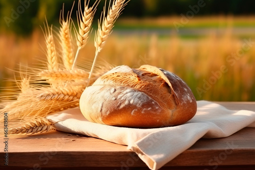 loaf of bread and wheat