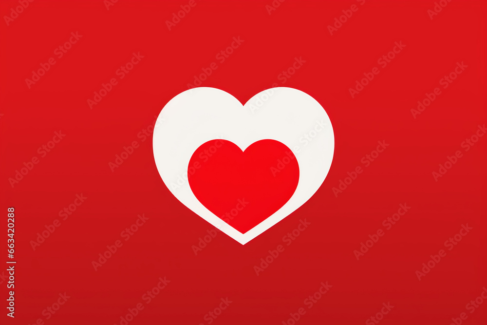 white heart on a red background, postcard white heart on a red background, postcard