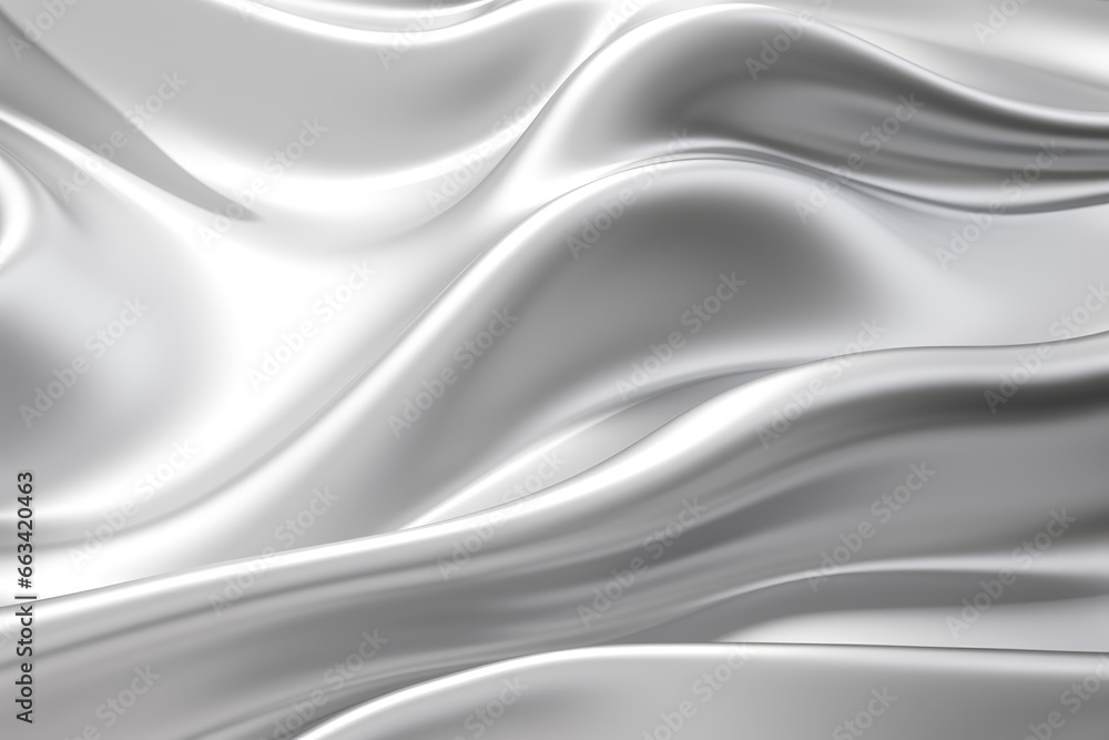 Silver Grey Abstract Background, 3D Rendering Textile Slik. Fabric folded effect. Ai Generated
