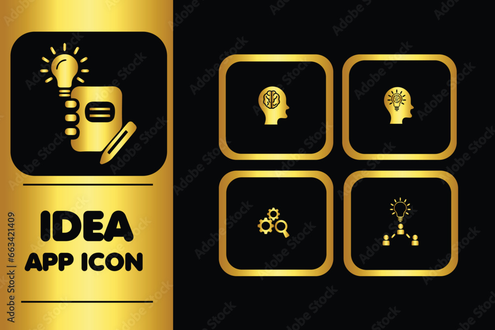 icon set design with black & golden royal color icon set design with black & golden royal color