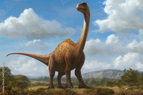 A long-necked dinosaur. Generative AI © Melisende