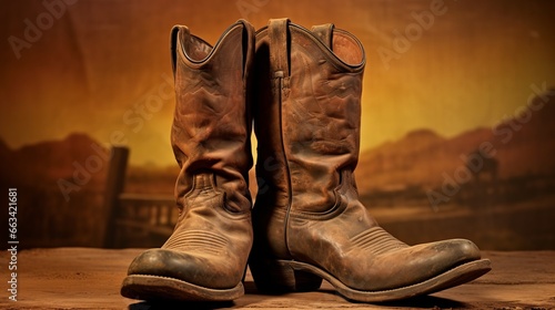 Worn Leather Cowboy Boots