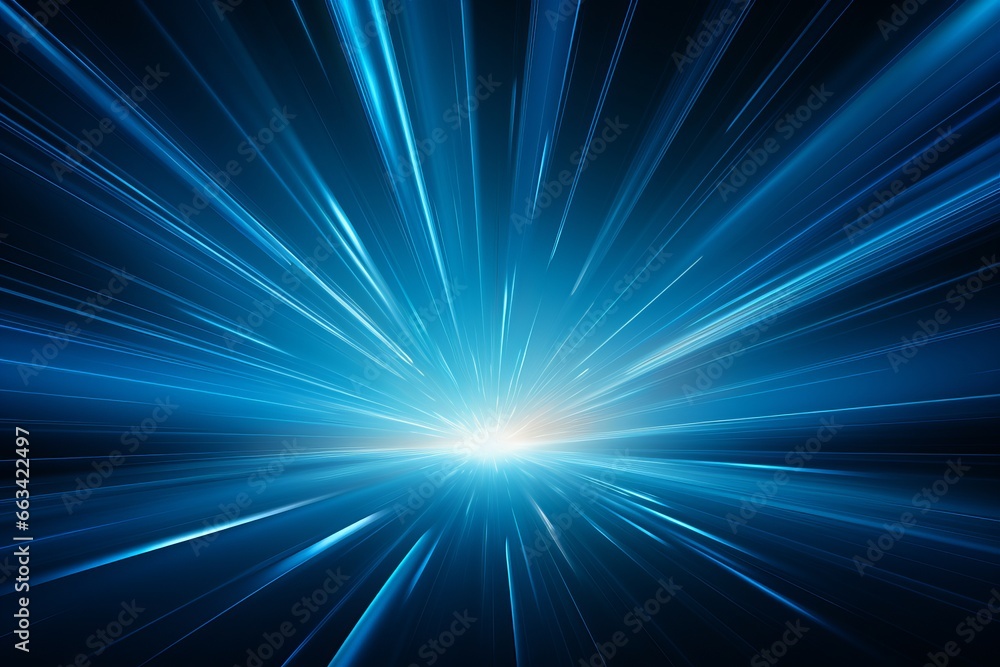 Obraz premium Light burst in a blue background in the style of color