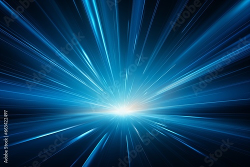 Light burst in a blue background in the style of color