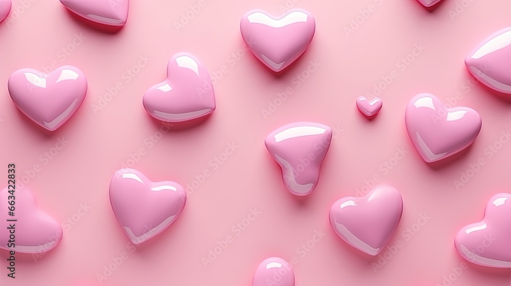 pink hearts on a pink background with a white stripe in the middle of the heart is surrounded by smaller pink hearts on a pink background. generative ai pink hearts on a pink background with a white stripe in the middle of the heart is surrounded by smaller pink hearts on a pink background. generative ai