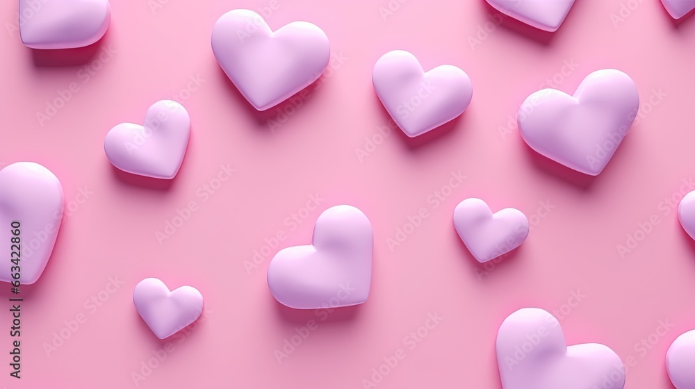  pink hearts on a pink background with a pink background and a pink background with a pink background and a pink background with a bunch of pink hearts.  generative ai