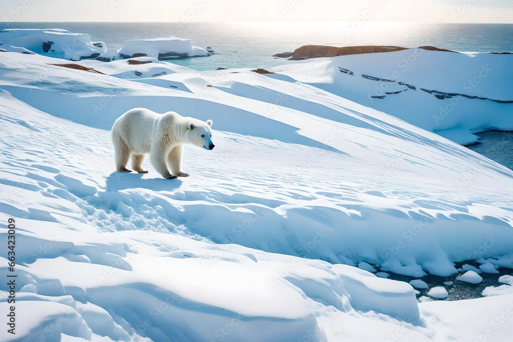 polar bear in the snow polar bear in the snow