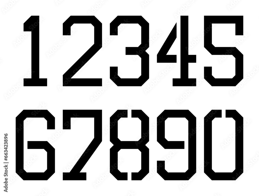 Black stencil numbers from zero to nine Black stencil numbers from zero to nine
