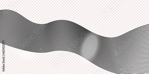 lines waves Technology abstract lines on white background. Undulate Grey Wave Swirl, frequency sound wave, twisted curve lines with blend effect lines wave white and black
