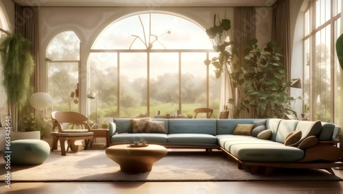 A Whimsical Living Room with a Grand Window  A Digital Rendering by Gregory Gillespie © navas60