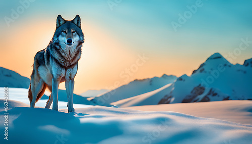  wolf  minimalistic colorful organic forms  energy  assembled  layered  depth  alive vibrant  3D  abstract  on a light blue background
