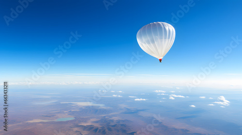 A high-altitude balloon ride offering a panoramic vista of the earth below. photo