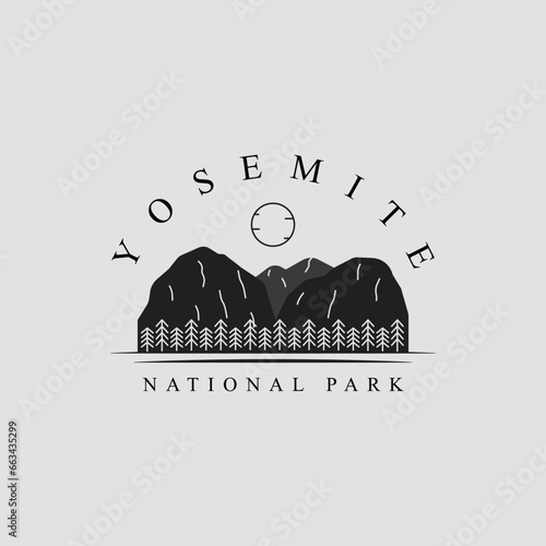 yosemite national park logo icon vector graphic design template simple minimalist vintage illustration outdoor symbol design