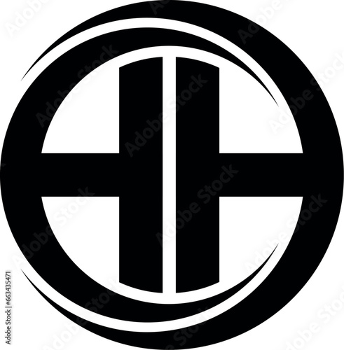 black and white hh LOGO DESIGN
