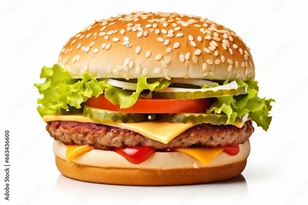 Hamburger isolated on white background.