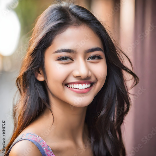 portrait of a smiling Indian young woman