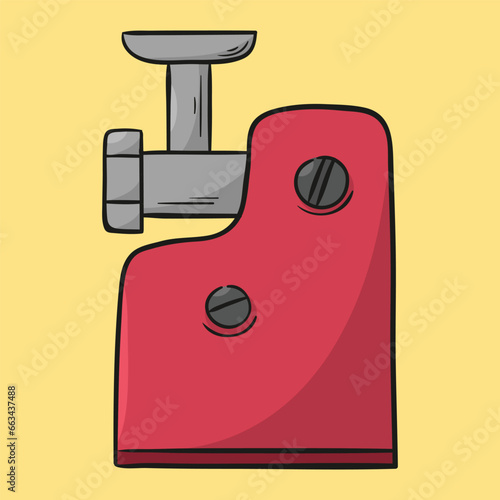 electric meat grinder. Concept isolated. Flat cartoon style vector