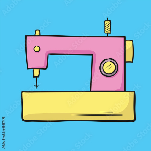 sewing machine. Concept isolated. Flat cartoon style vector