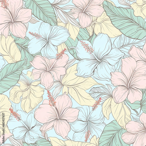 seamless floral pattern background created with Generative Ai