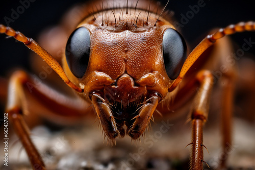 Close-up picture of ants.	