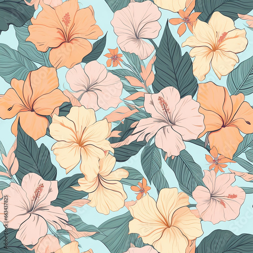 seamless floral pattern background created with Generative Ai