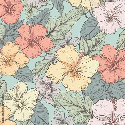 seamless floral pattern background created with Generative Ai