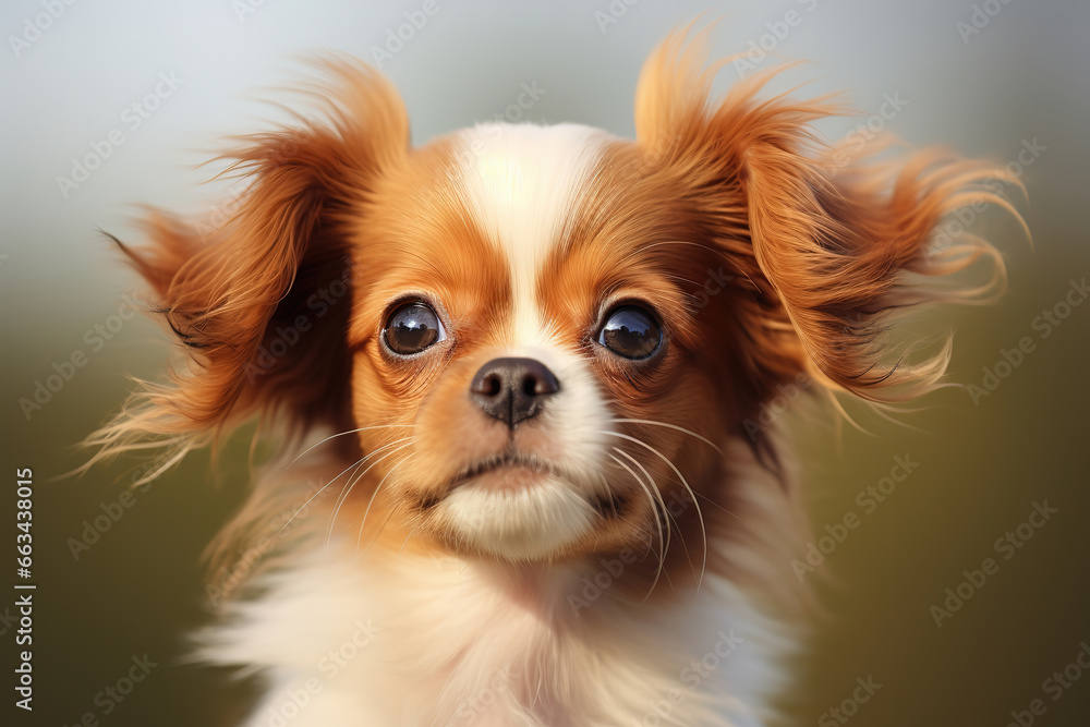 Funny Extreme Close Up Small Puppy, generative ai 