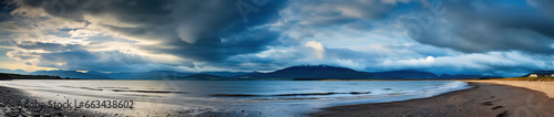 panorama landscape of beach of clouds, generative ai 