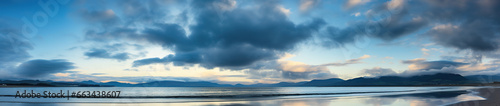 panorama landscape of beach of clouds, generative ai 