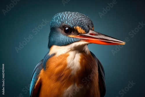 Kingfisher sitting on the tree branch. photo