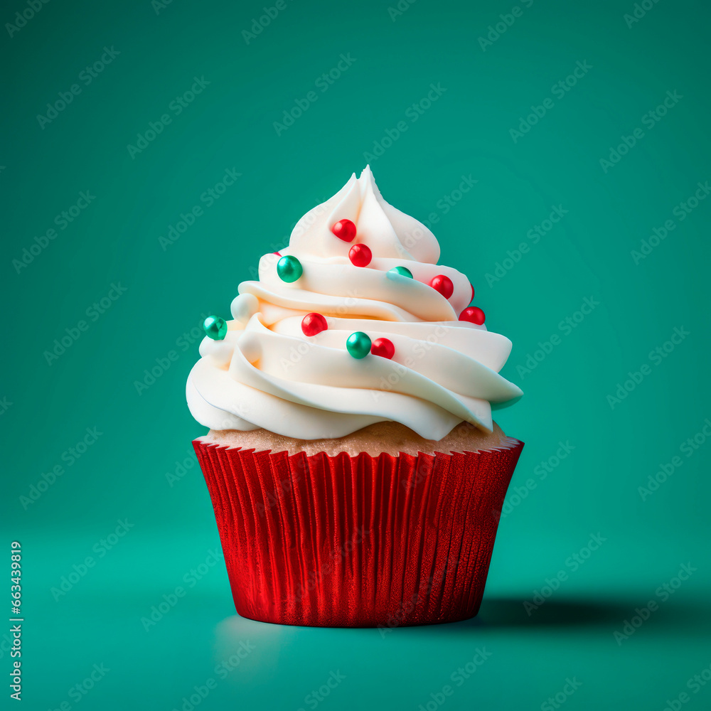Christmas cupcake. Minimalism. Christmas cupcake. Minimalism.