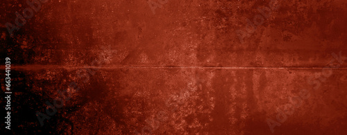 grunge red rusty on metal wall background texture used as banner panorama. steel metal grunge texture with rusty fancy used for background. red rust surface. negative space. burnt steel.