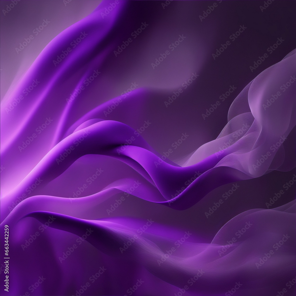 Obraz premium purple smoke on black background - Purple satin fabric - silk background - Generative AI
