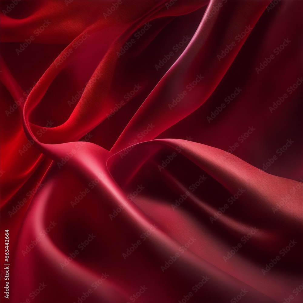 red satin fabric - Red satin fabric - silk background - Generative AI red satin fabric - Red satin fabric - silk background - Generative AI