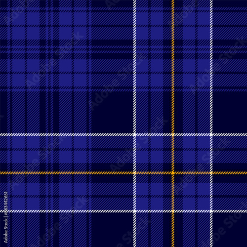 Classic plaid or tartan pattern with yellow and blue