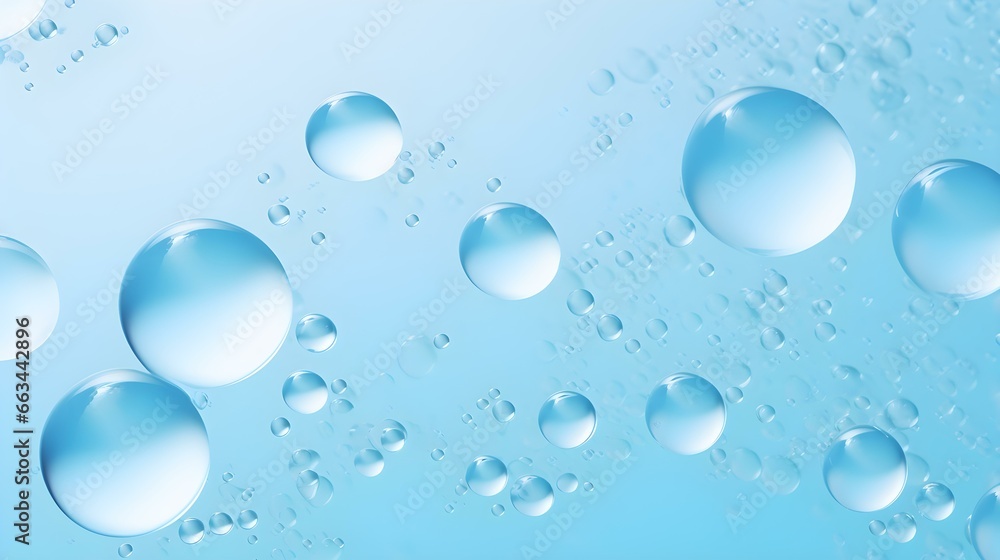 Abstract Background of Water Bubbles in light blue Colors. Modern Wallpaper