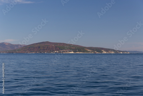 A boat trip on the Oceanis 45 yacht in the Black Sea. Novorossiysk, Russia. 15.10.2023 © 6ved