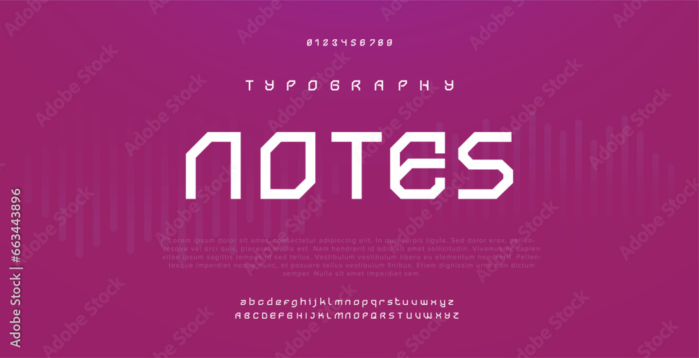 Notes Classic letters serif typeface decorative vintage retro concept. vector illustration. - obrazy, fototapety, plakaty 