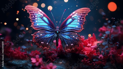 butterfly on a flower background ai generated © Alena Shelkovnikova