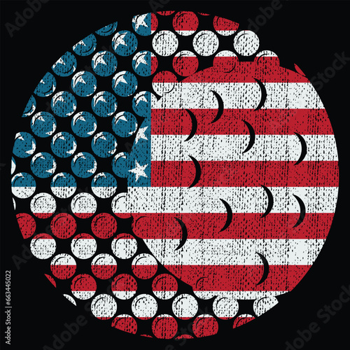 Golf Patriotic Golf Lover USA Flag Father's Day T-Shirt