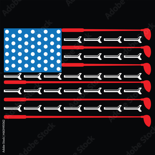 Patriotic Golf Shirt USA Flag Gift T Shirt