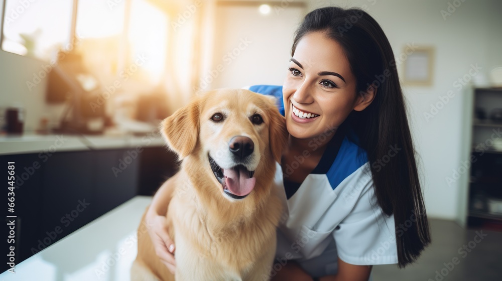 Dog at the veterinarian's check-up