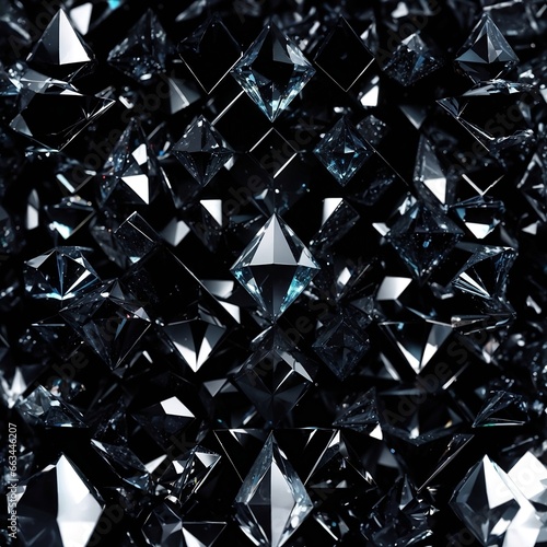 Seamless pattern of white diamond with black background