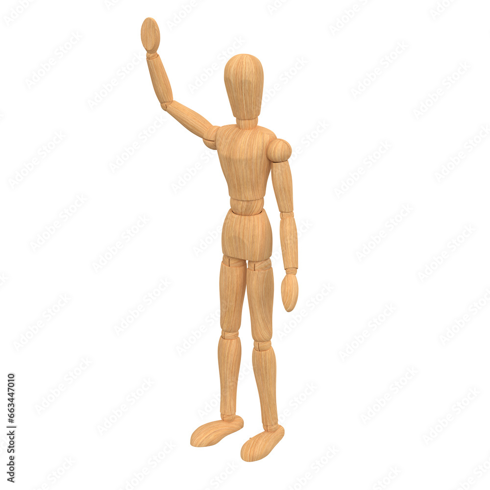 3D rendering illustration of a wooden mannequin for artists 3D rendering illustration of a wooden mannequin for artists